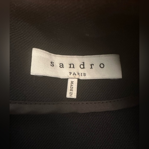 Sandro Reinelle Short-sleeved Cut Asymmetric Wrap Dress Size 3 @ - Picture 8 of 13